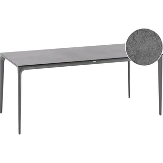 BELIANI Gartentisch Dunkelgrau HPL-Platte Betonoptik Rechteckig 180x90 cm mit Metallgestell Aluminium Modern Outdoor Esstisch für 6 Personen - Grau