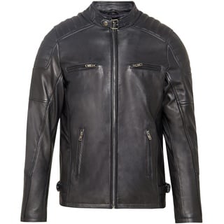 URBAN 5884 Men's RALF, Lederjacke Herren Echtleder Weich und Strapazierfähig, Schwarz, XXL