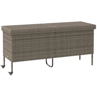vidaXL Gartentruhe mit Rollen 160 x 55 x 75 cm Grau