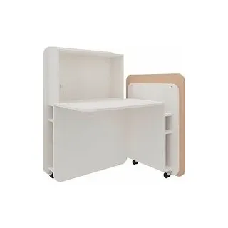 fm FLATup  Sekretär diamantweiß/ sandfarben rechteckig, weiß 107,0 x 41,5 - 91,0 cm