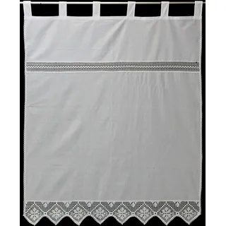 HOSSNER - ART OF HOME DECO Gardine »Bärental« Schlaufen 1 Stk. tlg. maschinell gefertigte Häkelspitze, weiß