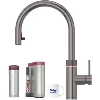 Quooker Wasserhahn Flex Gunmetal & PRO3 Reservoire & CUBE