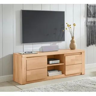 Home Affaire Lowboard HOME AFFAIRE "Burani", beige (kernbuche teilmassiv), B:140cm H:48cm T:35cm, FSC-zertifiziertes teilmassives Holz, Sideboards, Lowboard, grifflose Optik