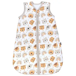 Babyschlafsack TUPTAM "Kugelschlafsack Baby Ganzjahres Schlafsack Ärmellos Wattiert" Gr. 56, bunt (tiere, regenbogen), Schlafsäcke, Baby, L: 62cm, Obermaterial: 100% Baumwolle CO., Babyschlafsack, L:62cm