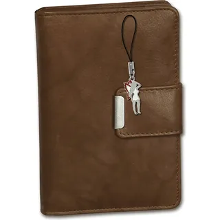 Money Maker Damen Frauen Portemonnaie braun Leder 13x3x9cm D2OPJ701C - Braun