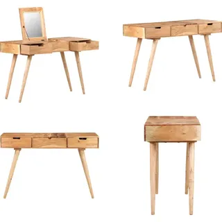 vidaXL Schminktisch mit Spiegel 112x45x76 cm Akazie Massivholz - Schminktisch - Schminktische - Schminktisch Holz - Schminktische Aus Holz - Braun