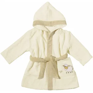 Kinderbademantel EGERIA "Sheep" Gr. 104, beige, L:63cm, Walkfrottee, Hausmäntel, Kinderbademantel, mit Kapuze und kleiner Stickerei, Organic Cotton