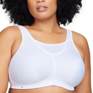 Große Größen Plusgröße Bustier Sport-BH mit bestem Halt ohne Bügel Nr. 1066, Weiss, 100D