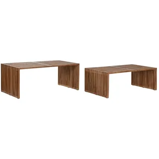 Home ESPRIT Set mit 2 Tischen aus natürlichem Teakholz, 116 x 60 x 46 cm