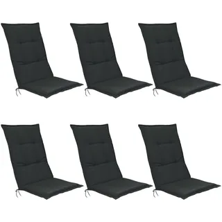 Beautissu Hochlehner Auflage 120 x 50 x 6 cm grau 6-tlg.