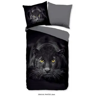 Pure Wendebettwäsche Panter Schwarz 135 x 200 cm + 80 x 80 cm