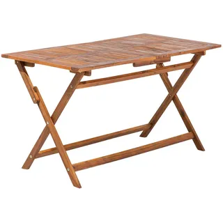 Beliani Gartentisch 140 x 75 x 74 cm Dunkelbraun klappbar