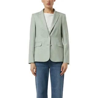 Blusenblazer COMMA, Damen, Gr. 44, light khaki, Web, Obermaterial: 52% Viskose, 45% Polyester, 3% Elasthan. Futter: 100% Polyester, meliert, normal hüftbedeckend, tiefer V-Ausschnitt, Blazer Blusenblazer, mit Viskose und in melierter Optik