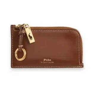 Polo Ralph Lauren für Damen. 427P04988001 Polo ID Leder-Kartenetui mit Reißverschluss braun (OSFA), Lässig