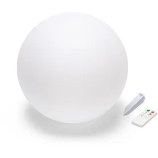 VELAMP Solar wiederaufladbare RGB-LED-Kugel 40 cm inkl. Fernbedienung weiß