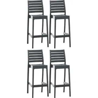 4er-Set wetterfeste Barhocker - Outdoor-Stühle - UV-beständig und stapelbar