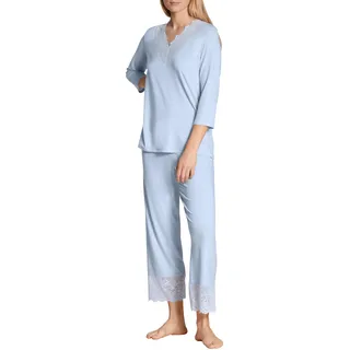 CALIDA Elegant Dreams 7/8-Pyjama Damen, luftiger Schnitt, mit Spitzendetails, fließend und anschmiegsam