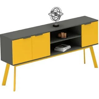 Aktenschrank Schrank Office Ablagekommode Büroschrank Sideboard Schränke - Gelb