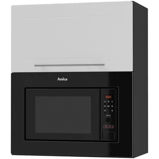 Feldmann-Wohnen Mikrowellenumbauschrank Kvantum W2Mk/60 Weiß Matt / Schwarz Matt 60 / 32,5 / 72cm , Holz , 1 Fächer , Rechteckig , 60x72x32.5 cm , Küchen, Küchenmöbel, Küchenschränke, Geräteumbauschränke