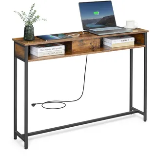 VASAGLE Konsolentisch 25 x 120 x 81 cm vintagebraun-tintenschwarz