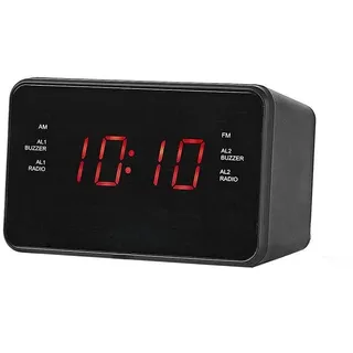 VoltShine Digitaler Radiowecker mit LED-Display, Alarmfunktion und FM-Radio, ideal zum Aufwachen und Genießen von morgendlicher Musik.