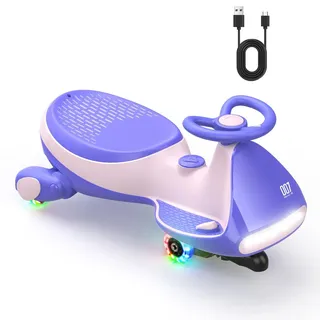 FanttikRide 12V Kinder Elektroauto, Elektrisches Rutschauto mit Pedal, Typ C aufladbar Batterie Kinder Auto Rosa - Rosa