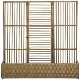 Outsunny Polyrattan Hochbeet, Pflanzenkasten , Sandfarben , Metall , 29x103x103 cm , Gartenzubehör, Hochbeete