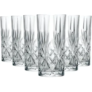RCR 25766020006 Melodia Hi-Ball Wasser Trinkgläser, 6 Stück, 350 ml, handgefertigt aus hochwertigem, spülmaschinenfest, longdrink kristallglas