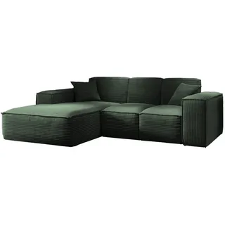 kaiser möbel Ecksofa, Eckcouch L form, Wohnzimmer Siena stoff Poso Grün Links - Grün