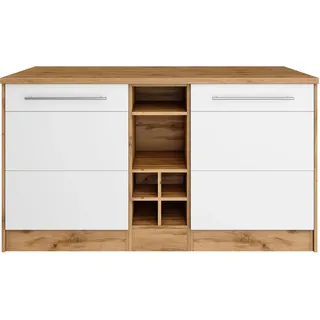 kochstation Unterschrank Kücheninsel KS-Wien 153 x 100 x 85 cm Weiß