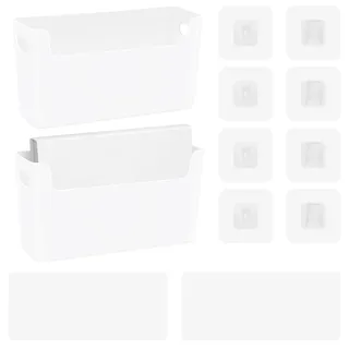 LELE LIFE Wandordner, selbstklebender Wandhalter, Hängeregistraturhalter für Post, Brief, Papier, Ordner, Dokumente, Zeitschriftenständer für Büro, Zuhause, Weiß, 2 Stück