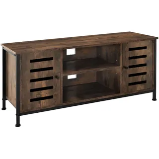 tectake Tv-Board Carlow, 110 x 41,5 x 50,5 cm, Industrial Holz dunkel, rustikal , Rostfarben , Holzwerkstoff , Beton Optik , Quadratisch , 41.5x50.5x110 cm , Wohnzimmer, TV Möbel, Lowboards, Lowboards stehend