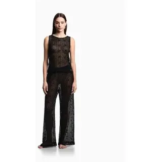 Emporio Armani für Damen. EW003420_AF20251 Schwarze Strandhosen (XS), Lässig, Baumwolle