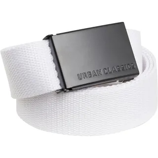 URBAN CLASSICS Canvas Belt white/black, one size