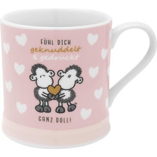 Sheepworld Tasse Motiv "Knuddel" | Kaffeetasse, Porzellan, Tasse mit Spruch, 40 cl, in Geschenkbanderole | Geschenk Paare, Liebe, Valentinstag | 48564