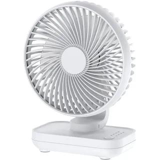 Joneytech Mini Ventilator Leise, USB 4000mAh Akku kleiner Tischventilator, 4 Geschwindigkeiten für den Schreibtisch, Zuhause, Picknicks und Büro - Tragbarer tischventilatoren