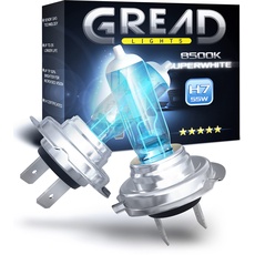 Gread - 2x H7 Halogen Lampen - super-white - 8500k 55W E-Prüfzeichen - Xenon Optik