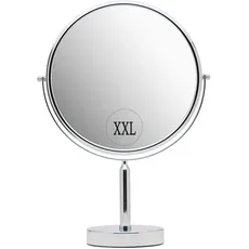 XXL Spiegel Rund, Schminkspiegel/Kosmetikspiegel 3 Fach, Schminktischspiegel, Doppelseitiger 3X / 1X Vergrößerungsspiegel für das Badezimmer, 28 cm (Makeup Mirror)