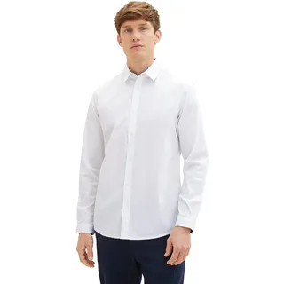 TOM TAILOR Herren Regular Fit Business Hemd mit Stretch, 20000 - White, XL