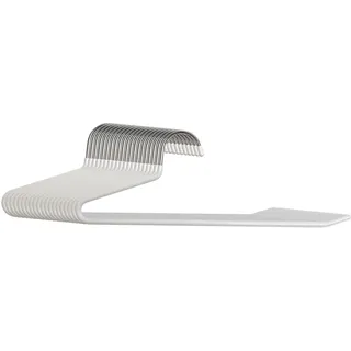 Relaxdays Hosenbügel, 20er Set, rutschfeste Kleiderbügel, platzsparend, HBT: 17,5 x 35 x 0,5 cm, Anzugbügel, weiß