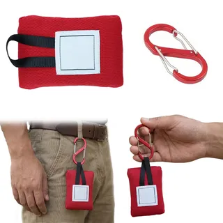 Ultraleicht Picknickdecke 70x110cm mit Karabiner, Wasserdichte Stranddecke Kompakt, Sandfrei Pocket Blanket für Camping, Wandern & Radfahren, Kleines Geschenk für Camper, Tragbar & Robust