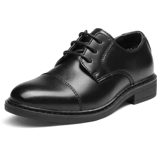 Bruno Marc Anzugschuhe Jungen Schnürhalbschuhe Derby Hochzeit Party Schuhe Kommunion Elegante Schuhe,Size 35,Schwarz,SBOX211K