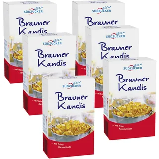 6x 500g Südzucker Brauner Kandis Zucker mit feiner Karamelnote nordische Süße