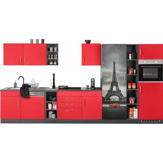 kochstation Küchenzeile KS-Paris 400 cm rot