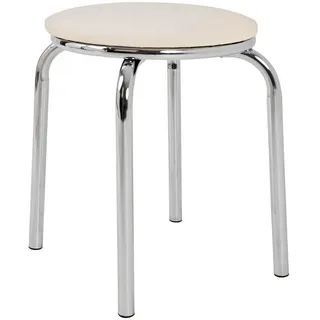 Boxxx Stapelhocker , Weiß, Chromfarben , Metall, Kunststoff , 46x45x46 cm , stapelbar , Wohnzimmer, Sessel, Hocker & Hockerbänke, Sitzhocker