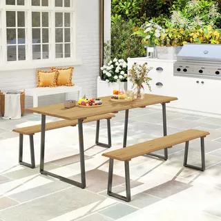 Outsunny Sitzgruppe 3-tlg. Beige