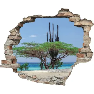 Queence »Strand« Wandsticker, Wandbild, selbstklebend, 3D, Wanddurchbruch,