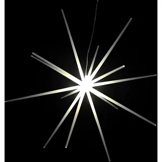 3D LED Stern zum Hängen Weihnachtsbeleuchtung DIA 51cm Außen Batterie - Weiß