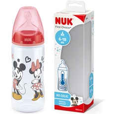 Bild Babyflasche First Choice+ | Disney Minnie Mouse 300 ml | Anti-Colic-Ventil | BPA-frei | Trinksauger aus Silikon | Mickey und Maus | rot