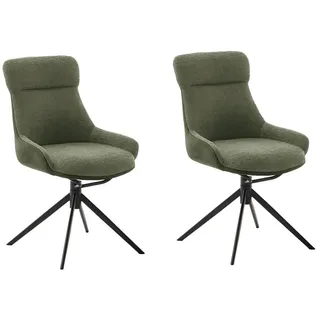MCA Furniture Esszimmerstuhl PELION Polyester grün/schwarz 2er Set